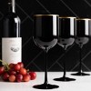 Posh Setting 12 oz Black with gold rim Plastic Disposable Stemmed Wine Cup - 5 Pack - 2 of 3