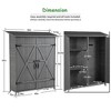 Outdoor Storage Shed with Lockable Door, Wooden Tool Storage Shed w/Detachable Shelves & Pitch Roof, Gray - 3 of 4