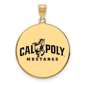 Black Bow Jewelry 14k Yellow Gold Plated Sterling Silver California Polytechnic State Mustangs NCAA Extra Large Pendant - 1 of 3