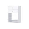 HOMLUX White Short Tower Unit w/2 Flat Drawers & Shelves for Bedroom Closet Storage Organizer - 2 of 4