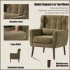 Sapphtopaz Modern Accent Chair Reading Upholstered Chair Indoor with 1 Lumbar Pillow Wood Leg for Living Room, Bedroom, Office - 4 of 4