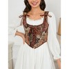 Women's Vintage Floral Corset Lace-Up Fishbone Print Vest Pirate Costume - 2 of 4