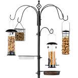 Best Choice Products 89in 6-Hook Bird Feeding Station, Steel Multi-Feeder Stand w/ 4 Feeders, Tray, Bird Bath