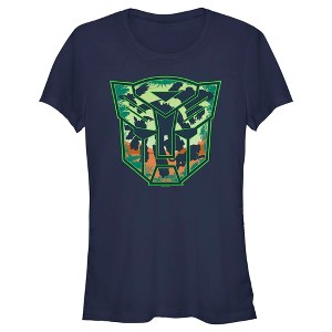Juniors Womens Transformers: Rise of the Beasts Autobot Jungle Logo T-Shirt - 1 of 4