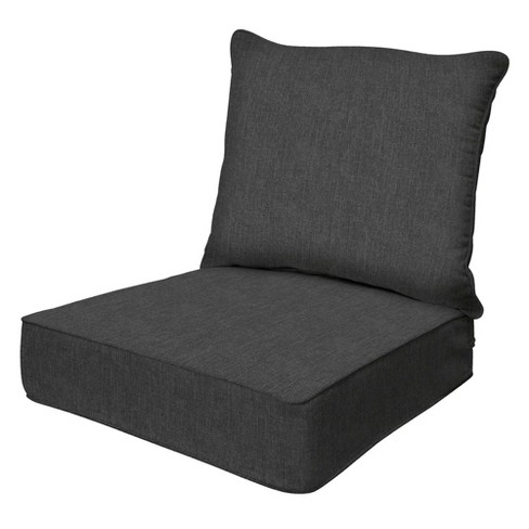 Honeycomb Outdoor Deep Seating Cushion Set - Textured Solid Charcoal ...