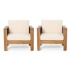 FATMOON Modern Outdoor Acacia Wood Club Chairs with Comfortable Foam Cushions, Perfect for Patio, Garden, or Balcony - 4 of 4