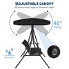 Outdoor Porch Swing Chair with Adjustable Canopy for Adults 3 Seat Glider Bench - 4 of 4