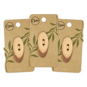Dritz 50mm Sustainable Wood Grain Oval Buttons Light Brown: Large Sewing Fasteners, Plastic, Pack of 3 - 1 of 4
