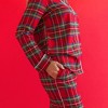 Womens Red Tartan Plaid Women's Flannelette Luxe Pajama Set - Posh Peanut - 3 of 4