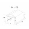 VisioGear 7*12FT Outdoor Portable Gazebo, Storage Shelter Shed with 2 Doors, Anti-Snow Portable Garage Kit Tent, Sand, 141.7"*82.68"*88.58" - 3 of 4