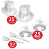Beistle White New Year Silver Assortment of 100 items suitable for 50 people Silver - 3 of 3