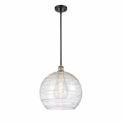 Athens Deco Swirl - 1 Light Pendant In Industrial Style-14.88 Inches Tall and 13.75 Inches Wide