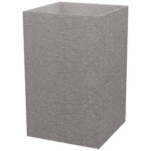 Vioscapes Square Coffee Bean Husk and Recycled Plastic Outdoor Planter Box Gray 10"x10" - 1 of 3