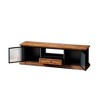 TV Stand with 2 Storage Cabinets Drawer Metal Wood Modern Design TV Console Table Media Cabinet for Living Room Bedroom - 2 of 4