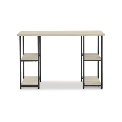 Contemporary Waylowe 48" Black and Beige Executive Home Office Desk