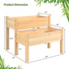 Tangkula 34'' x 34'' Wooden 2 Tier Raised Garden Bed Elevated Planter box w/8 Drainage Holes Outdoor Planter Box for Vegetables - 4 of 4