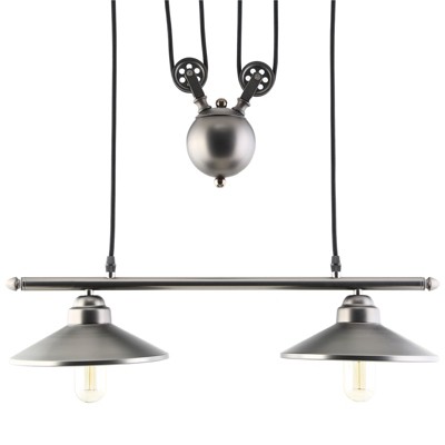 Innovateous Polished Steel Pulley Ceiling Fixture