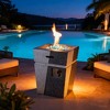 20” Propane Gas Fire Pit Table, 40,000 BTU Outdoor Square Concrete Fire Pit for Patio, Deck, Backyard, Garden – Light Grey-Blue - 3 of 4