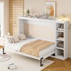 Twin Size Murphy Bed, Murphy Bed Cabinet With Space-Saving Design Allows Bed To Fold Into a Cabinet, 96'' Long Murphy Bed Bookshelf-Cuddlewood - 3 of 4
