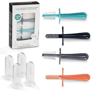 Grabease Baby & Toddler Silicone Double Sided Toothbrush, BPA-Free & Phthalate-Free - 4 Pack - 1 of 1