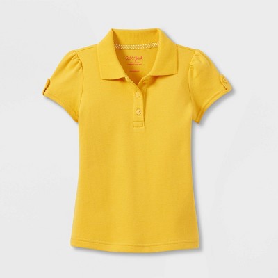 Toddler Girls' Short Sleeve Interlock Uniform Polo Shirt - Cat & Jack™ Gold 