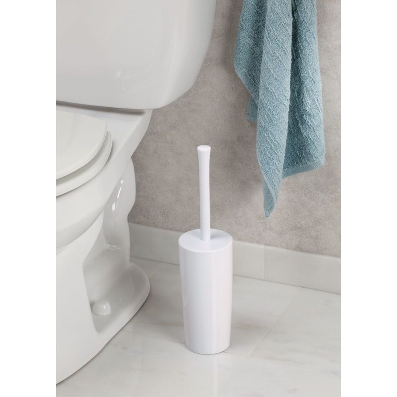 mDesign Slim Modern Compact Plastic Toilet Bowl Brush and Holder, 2 of 7