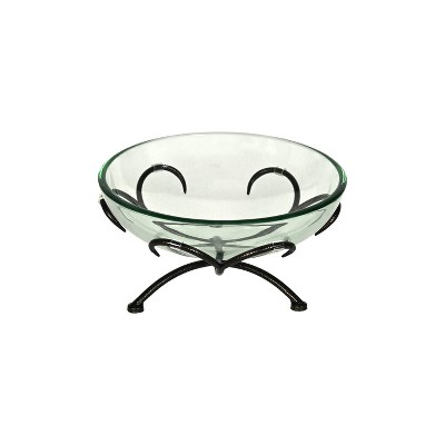 Cheung's Olivan Tempered Glass Bowl & Metal Stand - Round