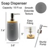 Evideco French Home Goods Elegant Dolomite Soap Dispenser with Bamboo Top - 15 fl oz Capacity - Perfect for Bathroom & Kitchen Decor - 4 of 4