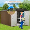 Outdoor Storage Shed, Large Galvanized Steel Metal Garden Shed Utility Tool Storage with Lockable Doors & Sloping Roof for Backyard Garden Patio Lawn - 2 of 4