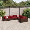 vidaXL Patio Sofa Set Brown PE Rattan 9 Piece Modular Patio Sofa Set - 2 of 4