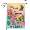 Briarwood Lane Garden Flag 12x18 For Outdoor Be Grateful Butterflies Spring For Spring Garden Flag Flags For Outside - 2 of 4