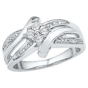 1/20 CT. T.W. Round Diamond Prong, Miracle and Nick Set Fashion Ring in Sterling Silver (6), Women