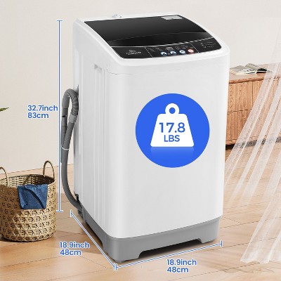 KRISRATE 17.8Lbs Portable Washing Machine 2.4 Cu.ft Washer Dryer Combo with Drain Pump 10 Programs 8 Water Levels for Home, Apartment, RV, Dorms