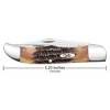 Case XX 6.5 BoneStag Folding Hunter Pocket Knife with Leather Sheath - 3 of 4