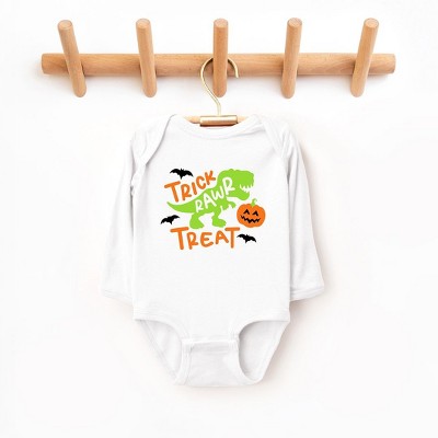 The Juniper Shop Trick Rawr Treat Baby Long Sleeve Bodysuit