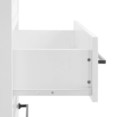 Genevieve Freestanding White Office Storage Cabinet with Adjustable Shelving