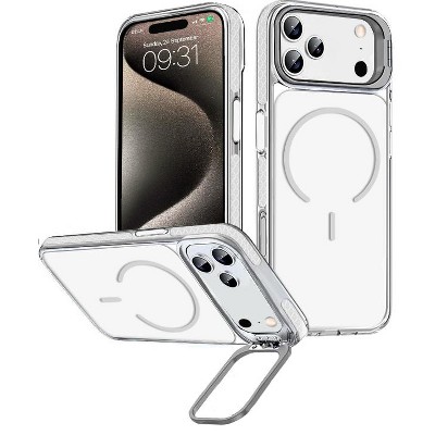 Entronix [Magnetic] Case Compatible with iPhone 17 Pro Max – Color Back w/ Camera Frame Stand & Rubber Edges
