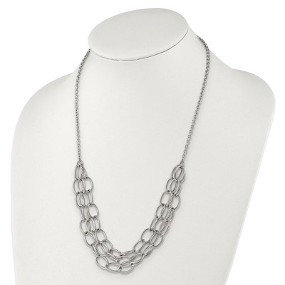 Chisel Stainless Steel Polished Multi Chain 20.5" with a 1.75" Extension Necklace