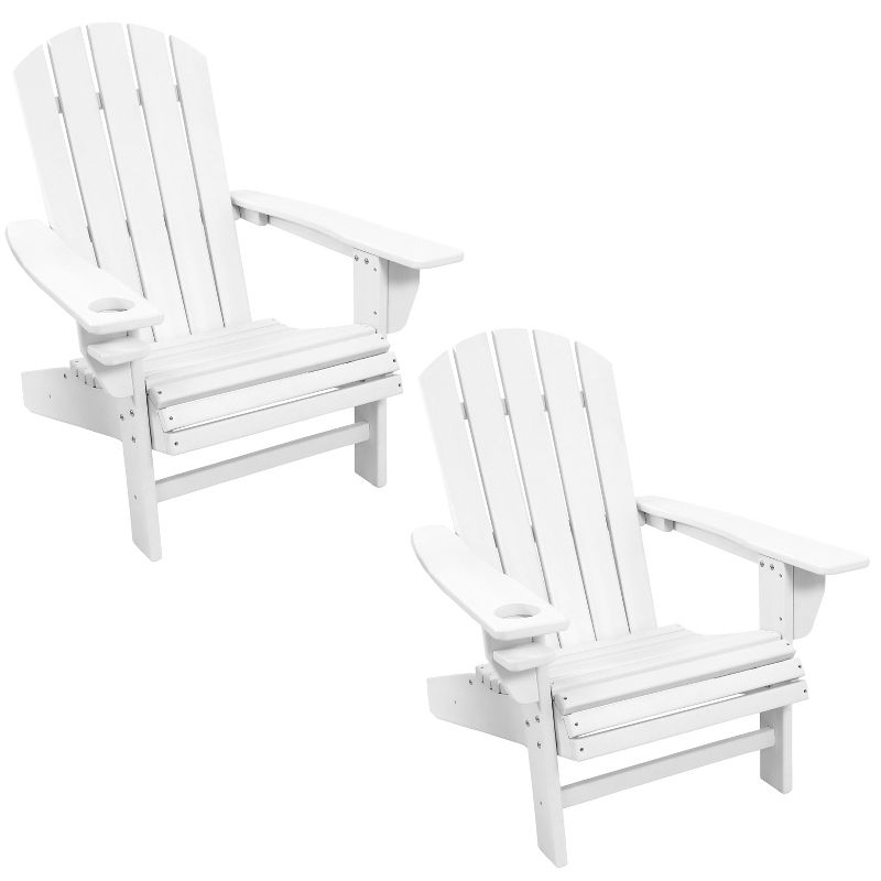 Sunnydaze All-Weather HDPE Outdoor Patio Adirondack Chair with Drink Holder, 1 of 10