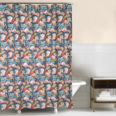 C&F Home Flamingo Lagoon Shower Curtain