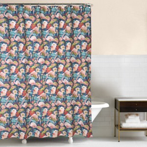 C&F Home Flamingo Lagoon Shower Curtain - 1 of 2