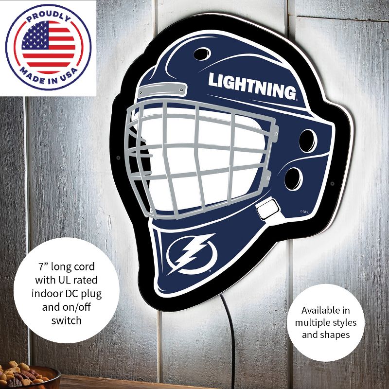 Evergreen Ultra-Thin Edgelight LED Wall Decor, Helmet, Tampa Bay Lightning- 15.6 x 19 Inches Made In USA, 5 of 7
