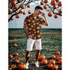 Mens Halloween Christmas Shirts Funky Santa Button Down Shirt Printed Short Sleeve Bowling - 3 of 4