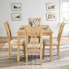 5 PCS Modern Style Dining Set for Dining Room, MDF Tabletop Dining Table, 4 Brown Wood Frame Dining Chairs with Anti-Slip Polyester Cushion-Baofuwish - 2 of 4