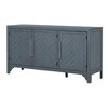 MDF and Pine Veneer 3-Door Storage Cabinet Sideboard with Adjustable Shelves and Iron Handles for Living Room, Entrance, or Study Room - 4 of 4