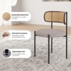 PexFix 4Pcs Modern Upholstered Dining Chairs Rattan Back Dining Room Chairs Accent Kitchen Chairs with Metal Legs Light Gray - 3 of 4