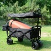 FURNIinspire Outdoor Serving Carts Collapsible Wagon 140L Wagons Carts Foldable with Removable Canopy Folding Wagon Cart, Black, 35.4"*19.7"*44.5" - 2 of 4