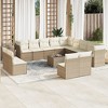 vidaXL Patio Sofa Set with Cushions Outdoor Furniture 14 Piece Poly Rattan - Beige and Cream With Table - 2 of 4