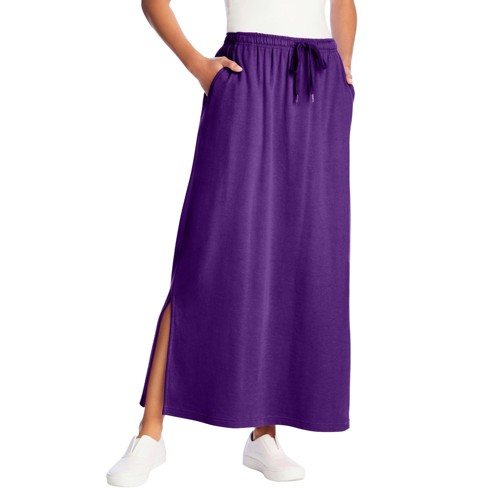 Woman Within Women's Plus Size Petite Sport Knit Side-Slit Skirt - image 1 of 4