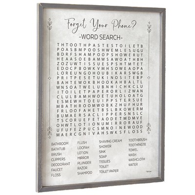 The Lakeside Collection Funny Bathroom Wall Art - Word Search